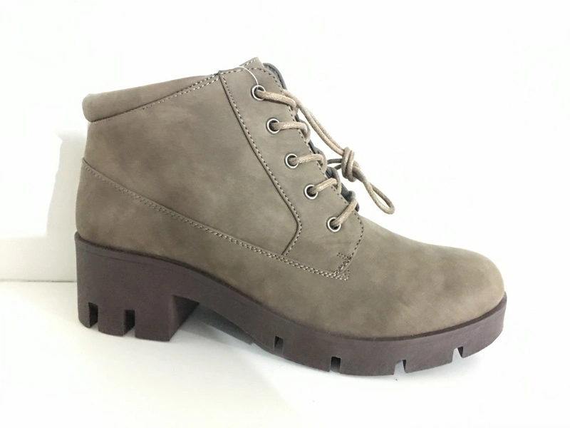 PU Upper Shoelace Style Injection Work Boots Ladies Casual Boots Ladies Work Boots Women′ S Boots