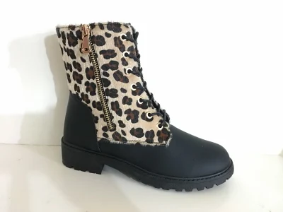 Leopardo con PU fashipn stivali da donna in PVC con tomaia a iniezione in PVC scarpe casual scarpe scarpe da donna stivali da donna