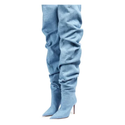 Nuovi modelli delle collezioni invernali 2023 stivali da donna lunghi sopra il ginocchio con pinces