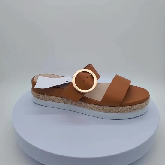 Sandali con cinturino in PU per il tempo libero, scarpe casual piatte da donna alla moda