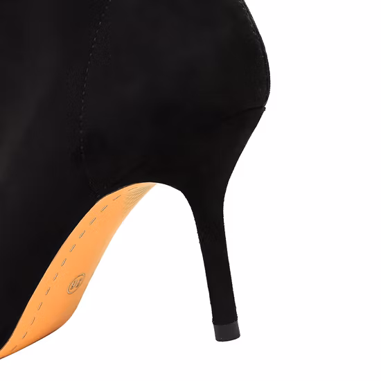 Stivali da festa da donna con punta in pelle scamosciata e diamanti dal design popolare femminile